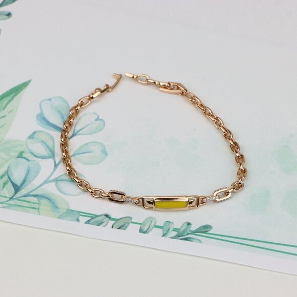 Elegant Rose Gold Bracelet with Yellow Accent, XPBL0701 - Picture 3 of 13
